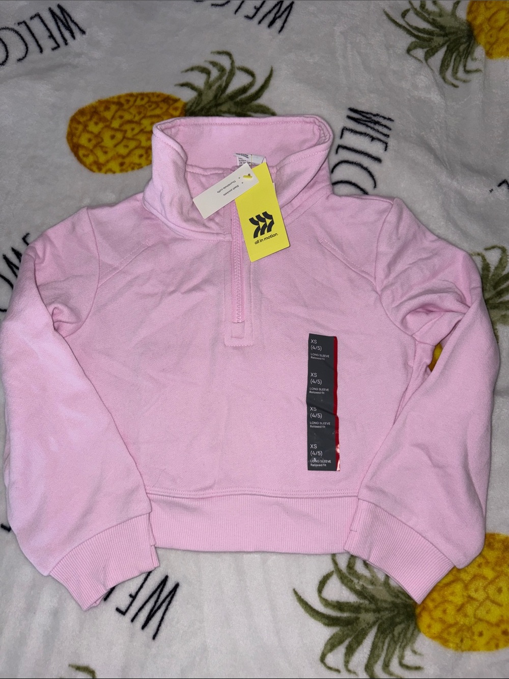 all in motion Pink Quarter-Zip Pullover Sweatshirt